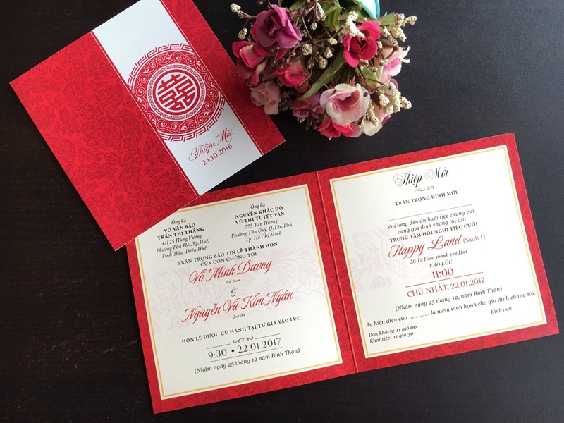 In thiệp cưới theo yêu cầu - Tùy chỉnh linh hoạt