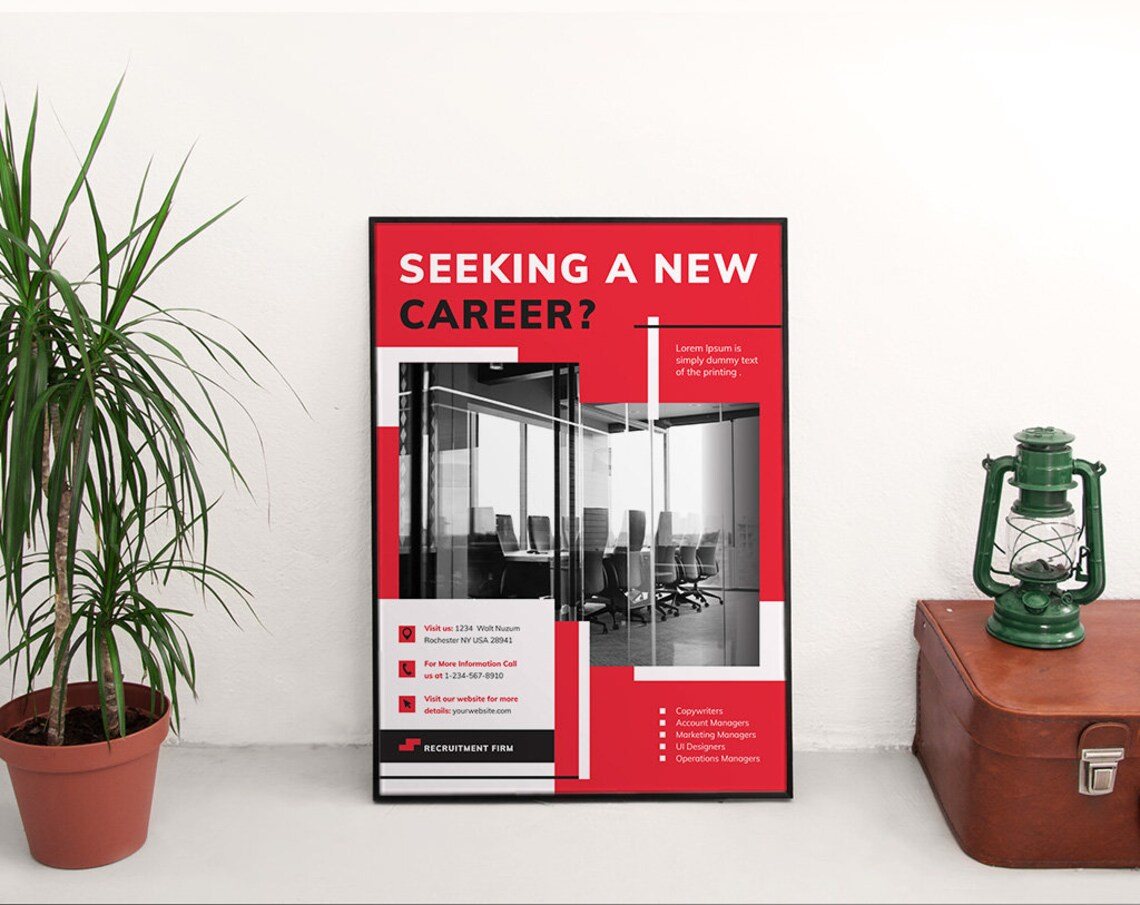 Poster cho doanh nghiệp với thông tin tuyển dụng 