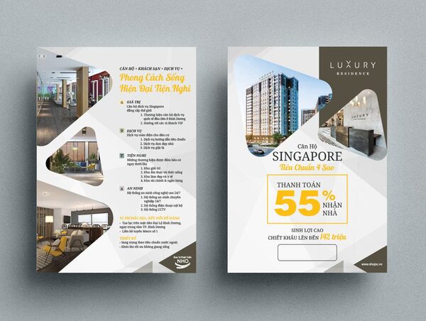 Mẫu tờ rơi bất động sản mua bán căn hộ cao cấp