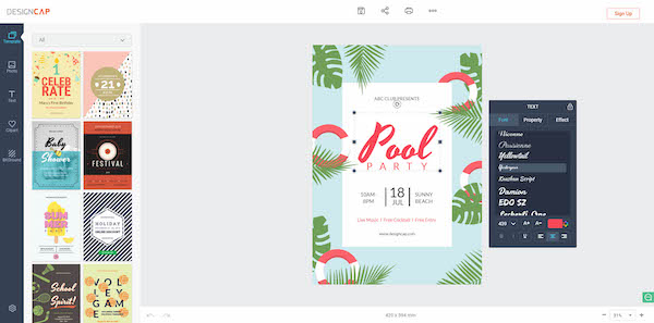 Design Cap cho phép tạo standee chuyên nghiệp nhanh chóng và dễ dàng