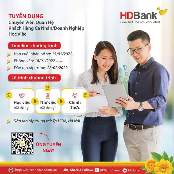 Mẫu tờ rơi tuyển dụng nhiều chức vụ tại ngân hàng