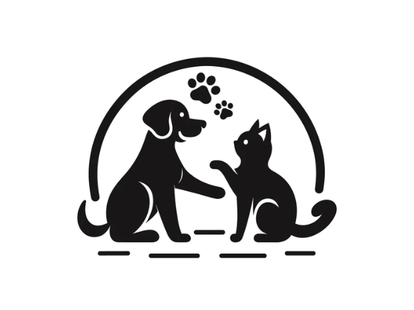 Mẫu logo shop thú cưng dành cho cả chó và mèo