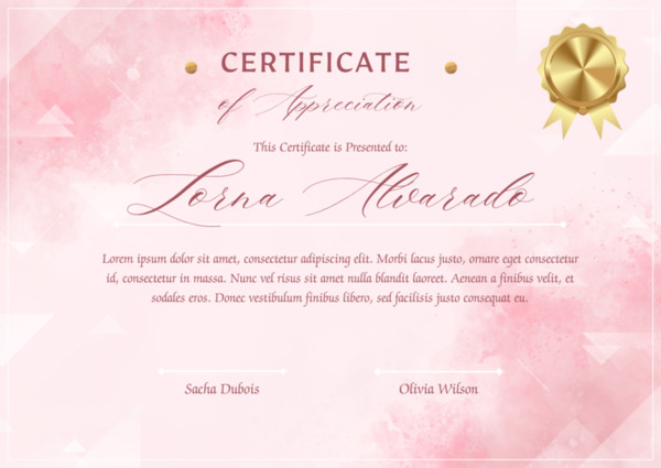 Mẫu chứng nhận phong cách sang trọng, nhẹ nhàng 