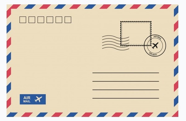 Chuẩn bị phong bì có chỗ trống dán tem