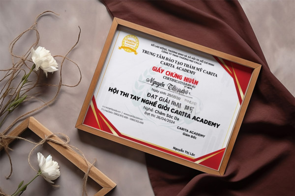 Mẫu certificate cho các spa và trung tâm đào tạo thẩm mỹ làm đẹp 