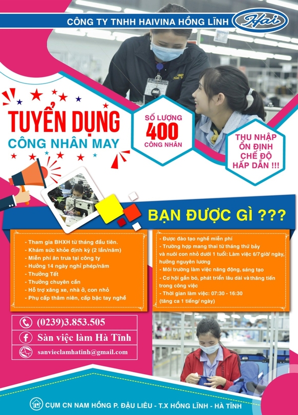 Mẫu tờ rơi tuyển dụng công nhân số lượng lớn