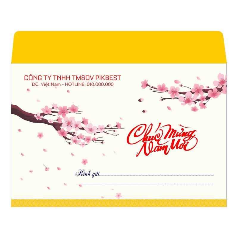 Mẫu in phong bì chúc Tết sang trọng, gửi trọn lời chúc đầu xuân