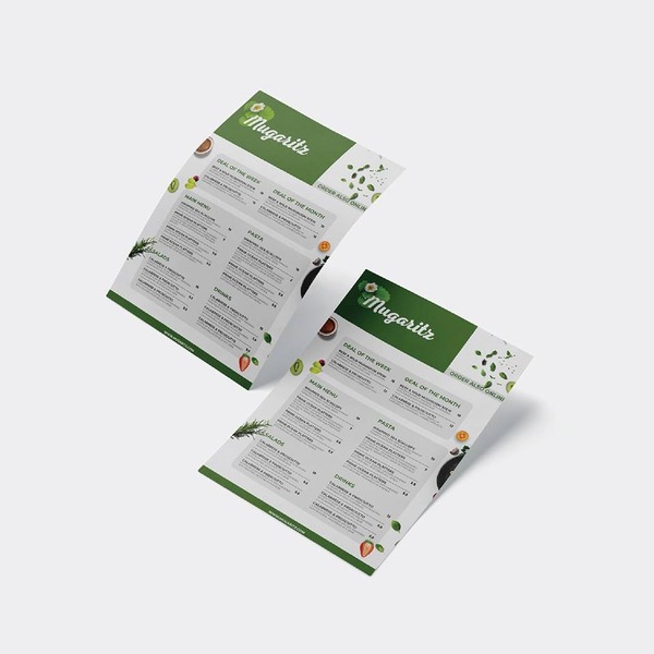 Mẫu menu tờ rơi nhà hàng mang lại cảm giác tươi mát và chuyên nghiệp