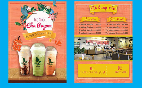Tờ rơi trà sữa mẫu 01