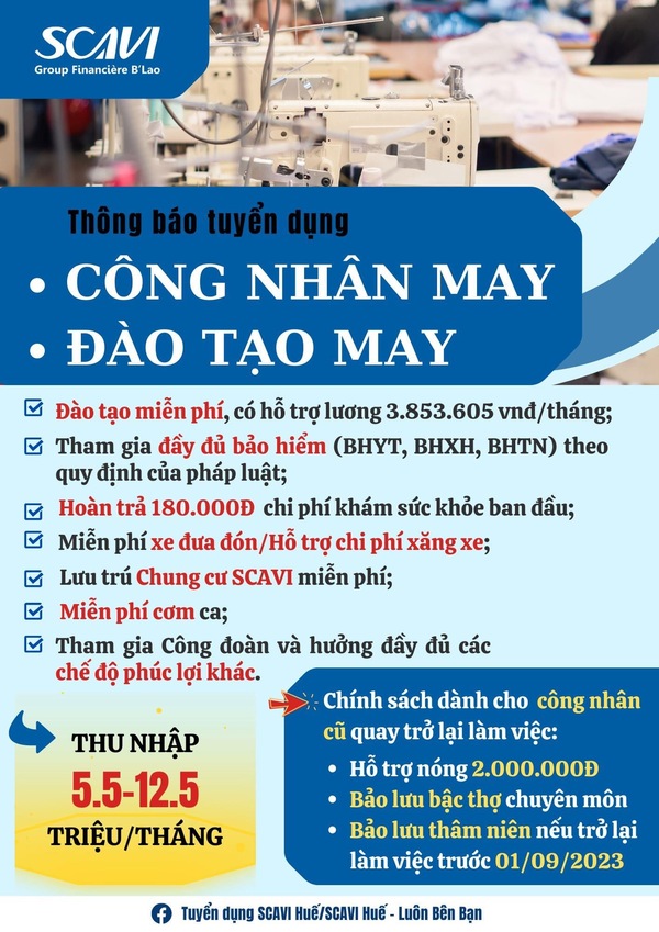 Mẫu tờ rơi tuyển dụng công nhân làm nổi bật các thông tin cơ bản
