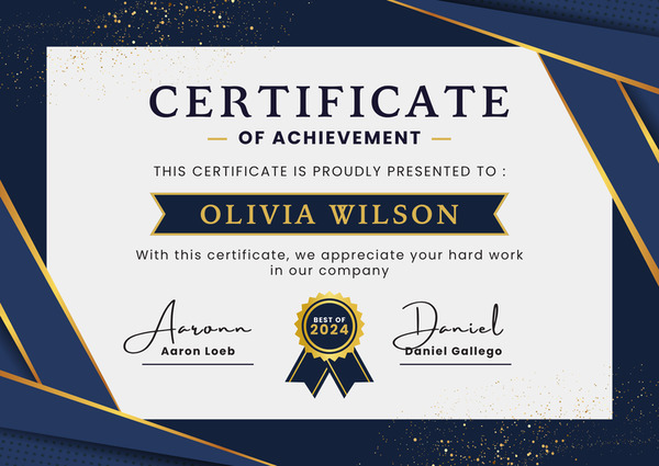 Mẫu giấy chứng nhận phong cách tối giản