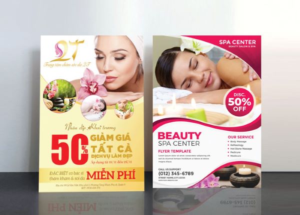 Mẫu tờ rơi spa có thiết kế bắt mắt
