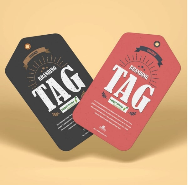 Mẫu tag màu nổi bật cho quần áo trẻ trung, năng động