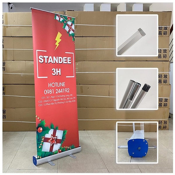 Standee dạng cuốn phù hợp với không gian cần tiết kiệm diện tích