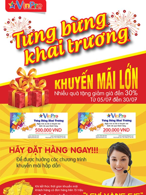 Mẫu tờ rơi khai trương hàng ngàn ưu đãi