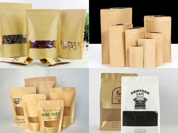 Địa chỉ in túi zip giấy kraft giá rẻ, thiết kế theo yêu cầu