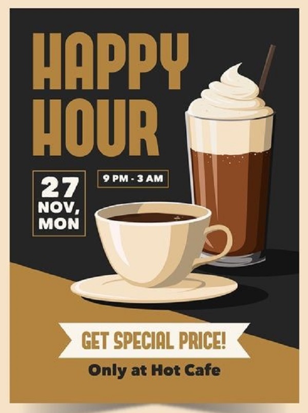 Mẫu poster quảng cáo cafe với tone màu phù hợp