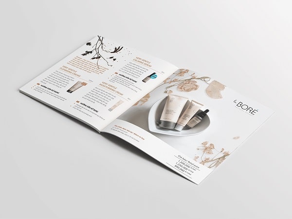 Mẫu catalogue mỹ phẩm có màu sắc trang nhã