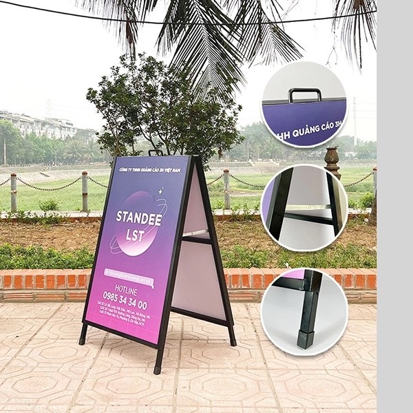 Kích thước Standee chữ A tiêu chuẩn