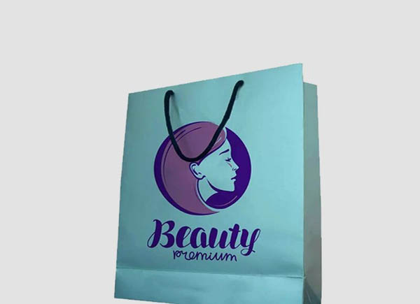 Mẫu in túi giấy mỹ phẩm xanh tím độc đáo