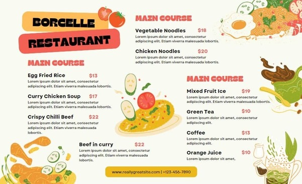 Mẫu menu thiết kế Powerpoint ngang số 7