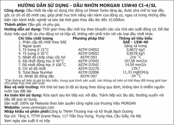 Tem phụ sản phẩm với đầy đủ nội dung