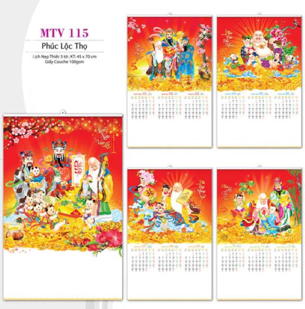 Lịch treo tường phổ biến nhất Việt Nam