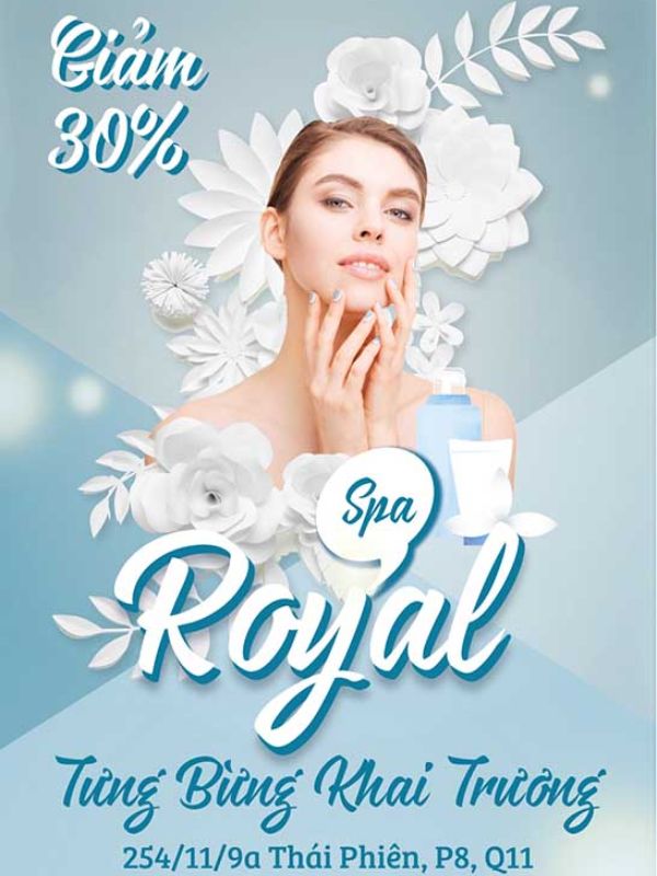 Mẫu tờ rơi sự kiện khai trương spa Royal
