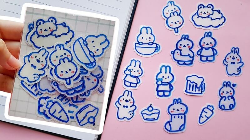 Bộ sticker dễ thương tự làm đơn giản tại nhà