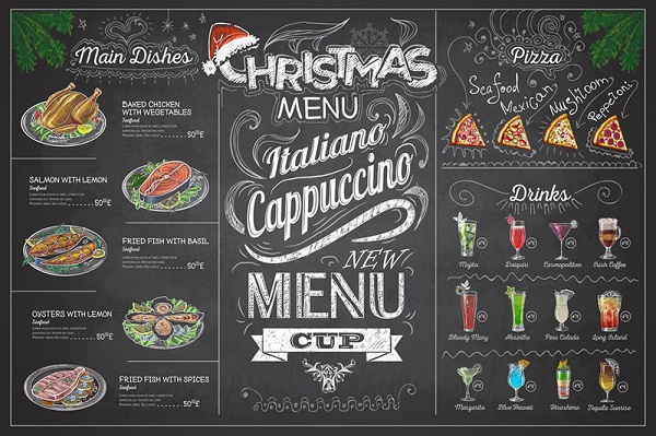 Trang trí menu đồ ăn với chữ kiểu viết tay mềm mại