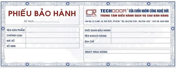 Những thông tin cần có trên phiếu bảo hành