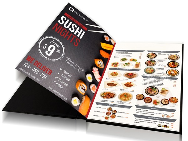 Menu bìa cứng được sử dụng tại các nhà hàng cao cấp