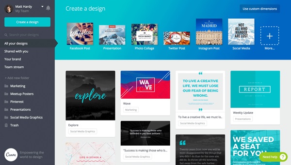 Phần mềm thiết kế tờ rơi Canva