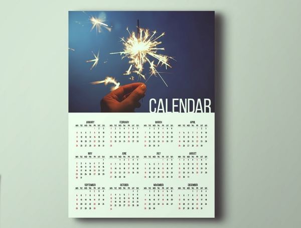 Lịch treo tường thiết kế đơn giản