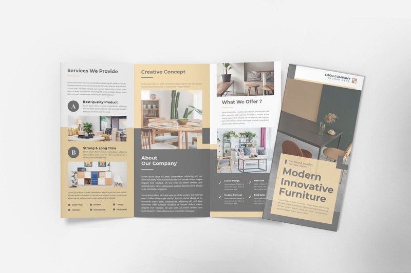 Mẫu tờ rơi thông tin cho công ty thiết kế nội thất