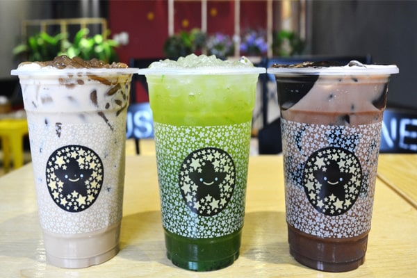 Mẫu tem dán trà sữa đơn giản