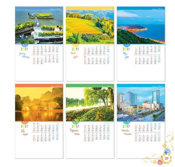 Lịch treo tường in hình cảnh sắc ở Việt Nam