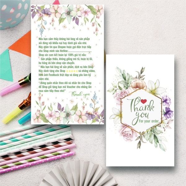 Mẫu thiệp cảm ơn tạo sự chuyên nghiệp trong mắt khách hàng