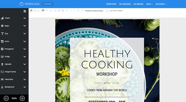 Phần mềm thiết kế tờ rơi Poster Maker có giao diện đơn giản