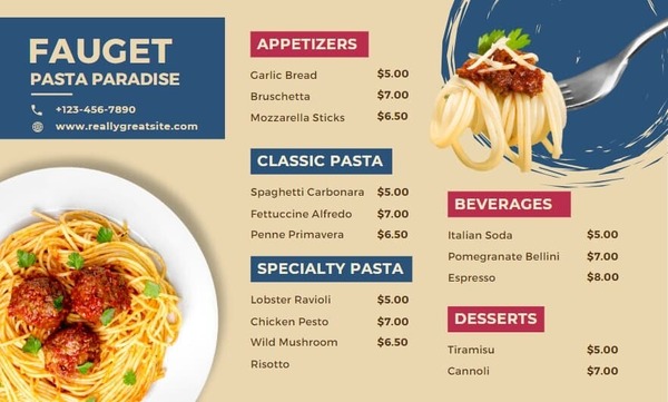 Mẫu menu thiết kế Powerpoint ngang số 3