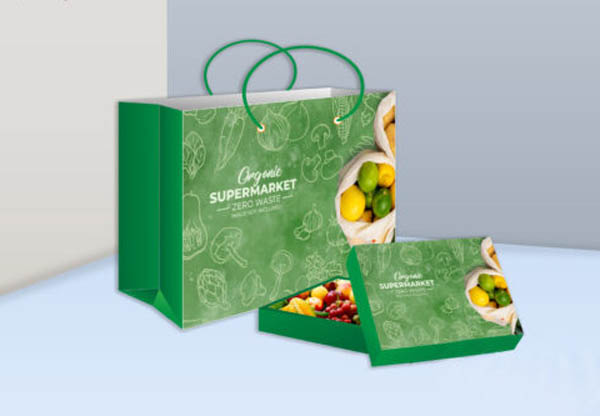 Mẫu in túi giấy đựng hộp hoa quả tươi