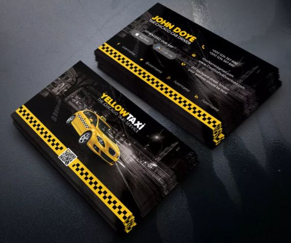 Mẫu card visit dịch vụ taxi gia đình tự lái có lái