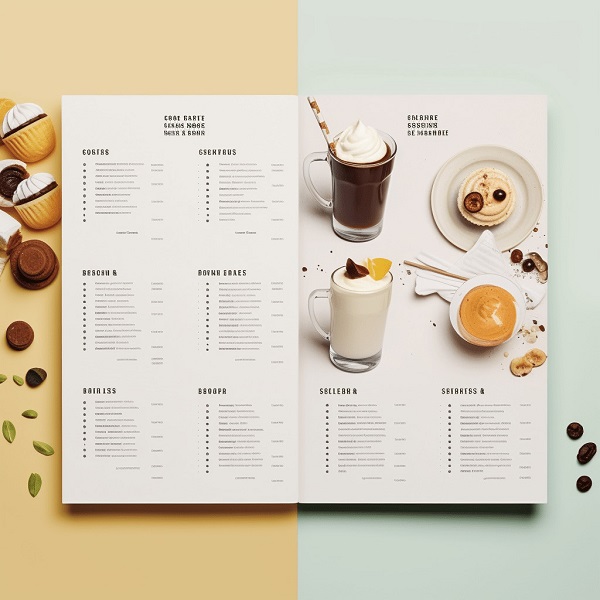 Menu cho quán cafe theo phong cách tối giản