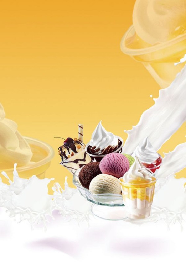 Mẫu poster quảng cáo kem tươi nhiều màu sắc