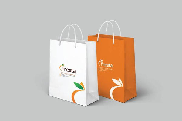 Mẫu in túi giấy dùng đựng hoa quả dáng đứng nhỏ gọn, tiện lợi