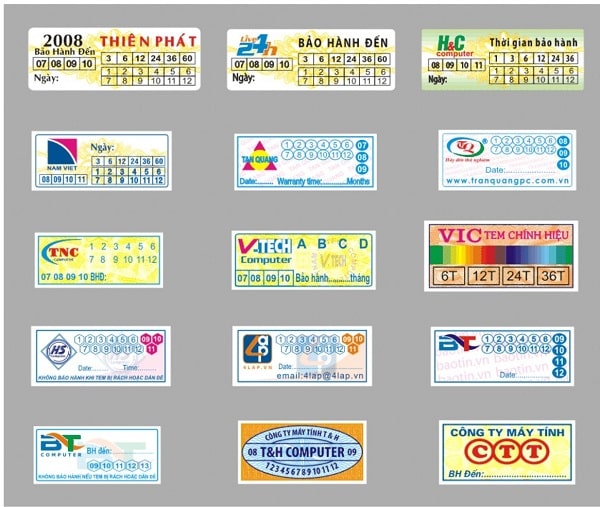 Các loại tem bảo hành 