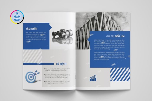 Catalogue công ty cơ khí với tông màu chủ đạo