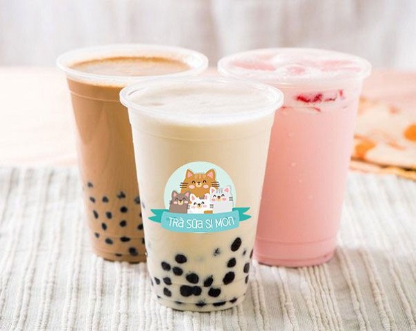 Mẫu tem dán trà sữa Si Mon