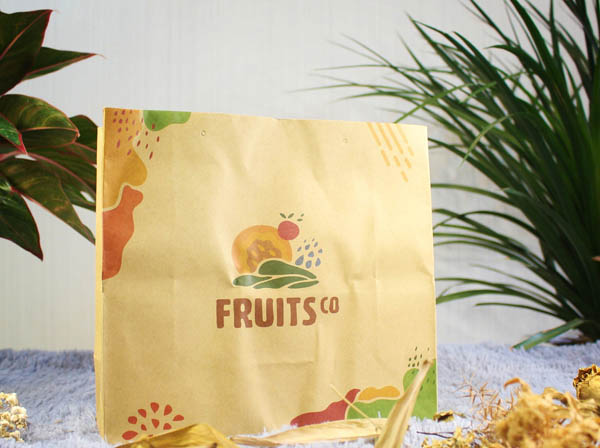 Túi giấy kraft đựng hoa quả, trái cây in họa tiết dễ thương