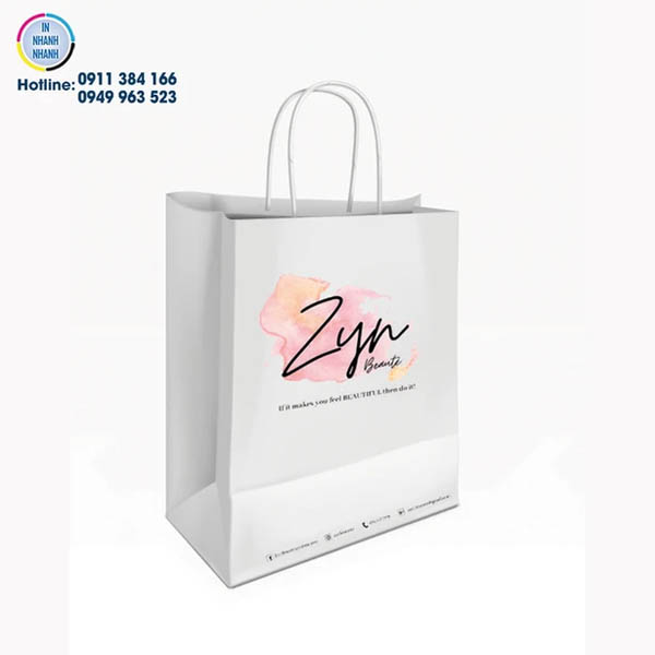 Túi giấy kraft tone trắng in theo yêu cầu